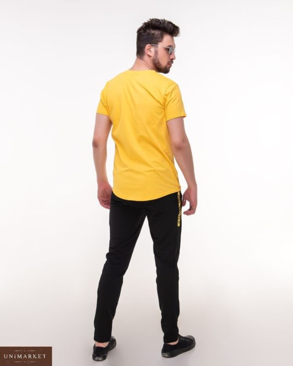 Заказать желтый мужской спортивный костюм с футболкой off white (размер 46-52) в Украине