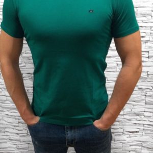 Купити зелену чоловічу базову футболку з круглим вирізом (розмір 48-54) вигідно