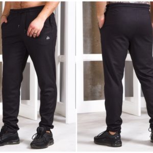 Приобрести черные мужские спортивные штаны без манжета с карманами (размер 48-56) в Украине
