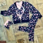 Купити онлайн синій з рожевим дитячий костюм четвірка: лосини + футболка + кофта + пов'язка в інтернет-магазині