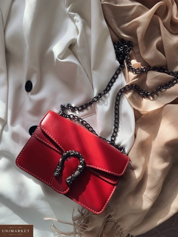 Приобрести женскую красную сумка копия Gucci недорого