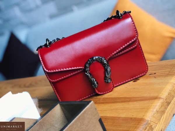 Заказать женскую красную сумка копия Gucci в Украине