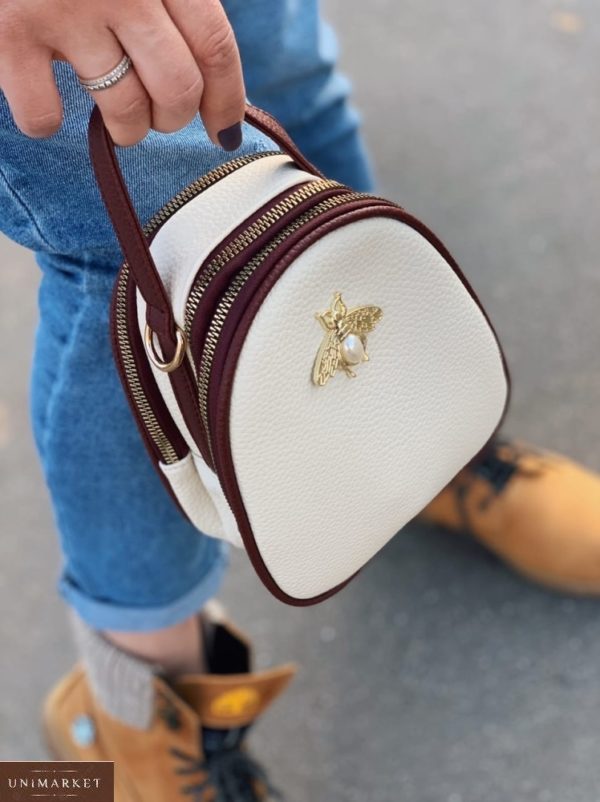Замовити бежеву жіночу міні сумку копія бренду Gucci за низькими цінами