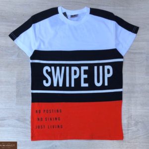 Купить красную детскую футболку с надписью Swipe Up в Украине