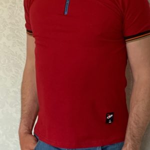 Заказать бордовую мужскую футболку поло на змейке (размер 46-54) в Одессе