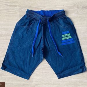 Заказать онлайн синие детские джинсовые шортики из хлопка по скидке