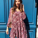 Купить бордо женское шифоновое платье oversize с V-образным вырезом в Украине