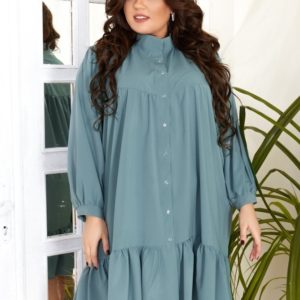 Купити фісташка жіноче вільне плаття сорочка з довгим рукавом (розмір 48-58) в Україні