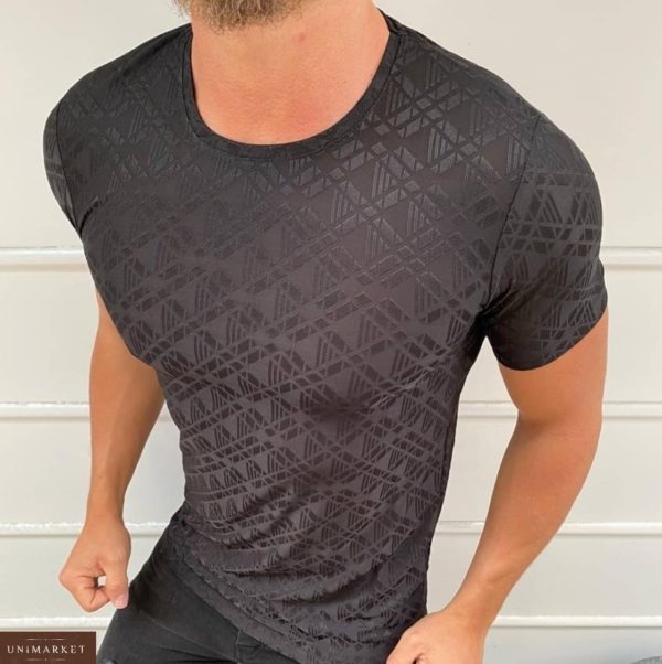 Заказать мокко мужскую структурную футболку с глянцевым принтом (размер 48-54) выгодно