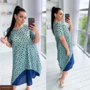 Придбати м'ята жіночу легку сукню в горошок з батисту (розмір 50-56) онлайн