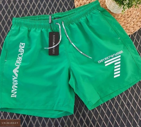 Заказать зеленые мужские летние шорты Armani с подкладкой из сетки (размер 46-54) выгодно