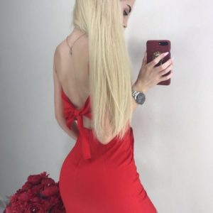 Купити червоне плаття міні з відкритою спиною на бретельках для жінок недорого