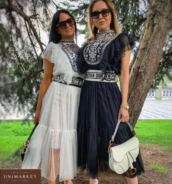 Приобрести белую и черную блузу с вышивкой в стиле этно в интернете для женщин