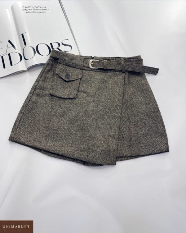Приобрести бежевую юбку-шорты с карманчиком для женщин онлайн