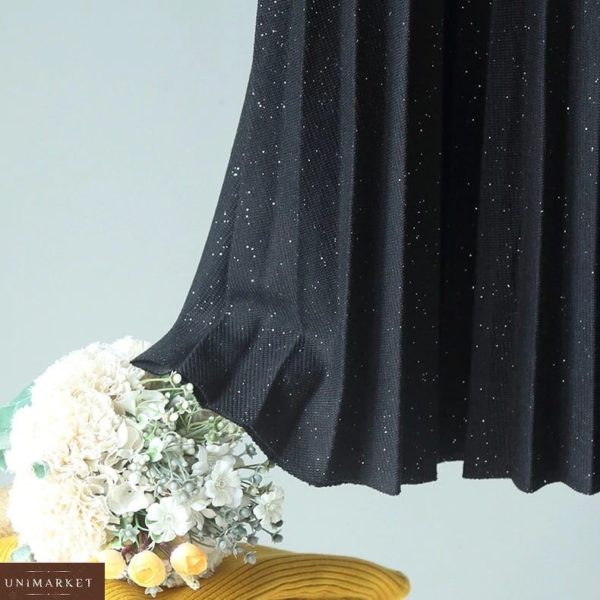 Купить черную юбку плиссе из плотного трикотажа выгодно для женщин