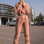 Приобрести женский спортивный костюм из футера на флисе (размер 42-48) цвета кэмел на осень в Украине