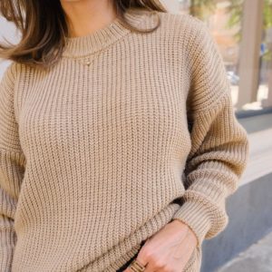 Замовити пісочний жіночий на осінь вовняний светр оверсайз онлайн