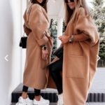 Купити жіноче бежеве пальто-ковдру oversize з кашеміру онлайн
