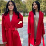 Приобрести красное классическое пальто для женщин из турецкого кашемира на распродаже