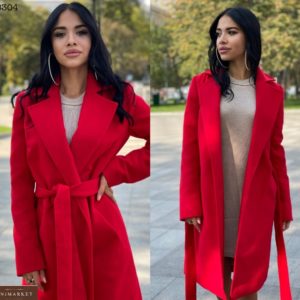Придбати червоне класичне пальто для жінок з турецького кашеміру на розпродажі