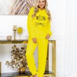 Заказать желтую плюшевую пижаму с капюшоном+тапочки (размер 42-52) для женщин выгодно