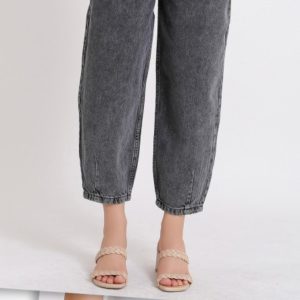 Замовити сірі джинси-балони для жінок з защипами онлайн