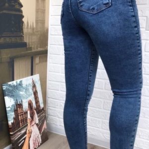 Замовити сині жіночі стрейчеві джинси скіні з царапки недорого