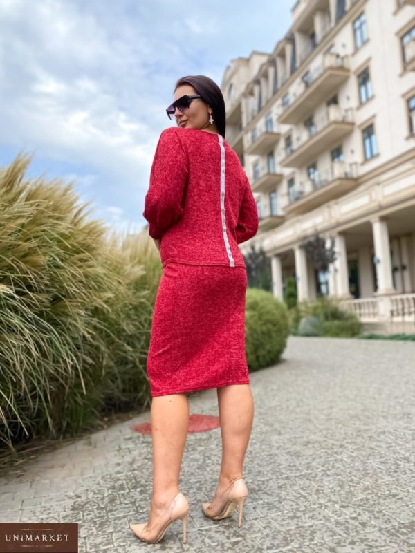 Купить красный костюм: юбка+джемпер из ангоры софт (размер 42-56) недорого для женщин