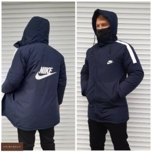 Купить синего цвета удлиненную теплую куртку Nike (размер 46-54) для мужчин по низким ценам