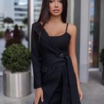 Замовити чорне незвичайне жіноче плаття з імітацією піджака онлайн