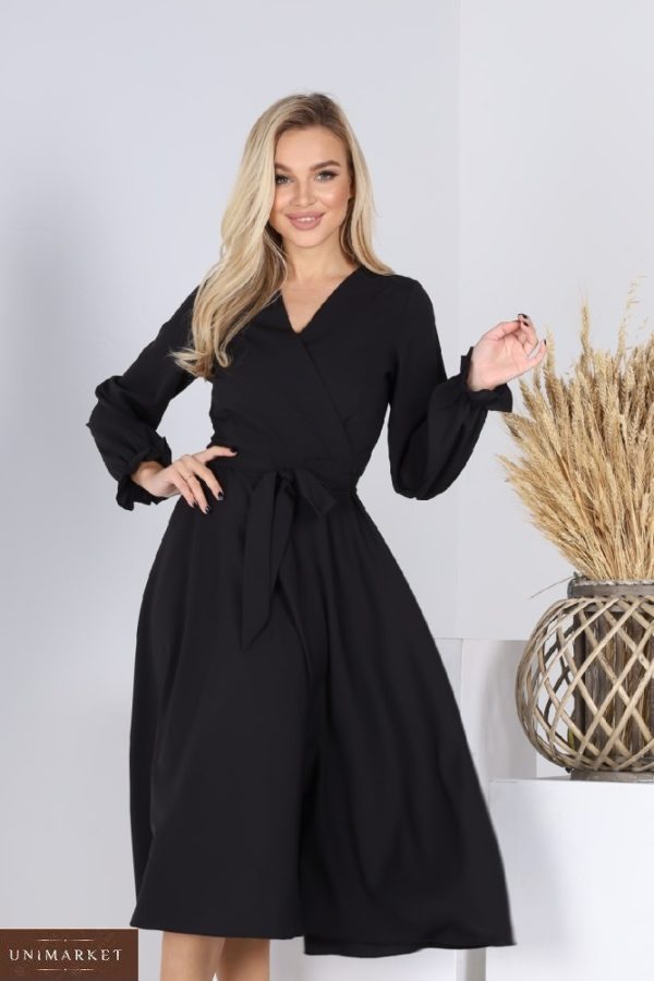 Купити чорне плаття жіноче А-силуету (розмір 42-54) недорого