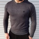 Купить серый мужской Мягкий свитер из микроакрила (размер 46-52) в интернете