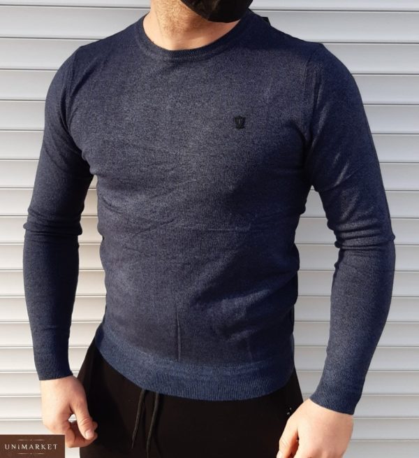 Приобрести синего цвета по низким ценам Мягкий свитер из микроакрила (размер 46-52) для мужчин