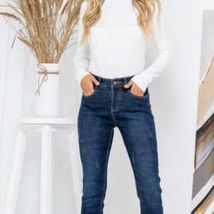 Замовити жіночі Сині джинси американка на флісі онлайн