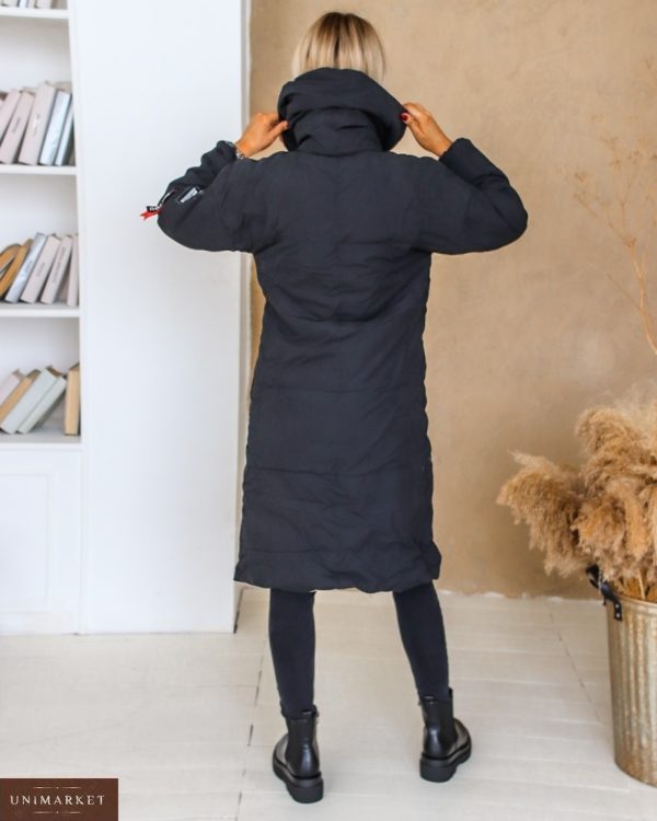 Приобрести недорого водонепроницаемую куртку черную на завязках (размер 42-56) для женщин