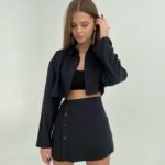 Замовити жіноче плаття Жакмен чорного кольору з довгим рукавом онлайн