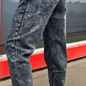 Купити в інтернеті сірі стрейчеві джинси-слоучі варенки жіночі