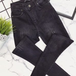 Купити жіночі стрейчеві джинси з царапки кольору графіт онлайн