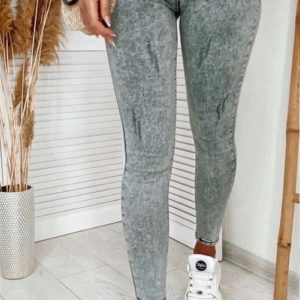Заказать серые стрейчевые женские джинсы скинни на средней посадке онлайн