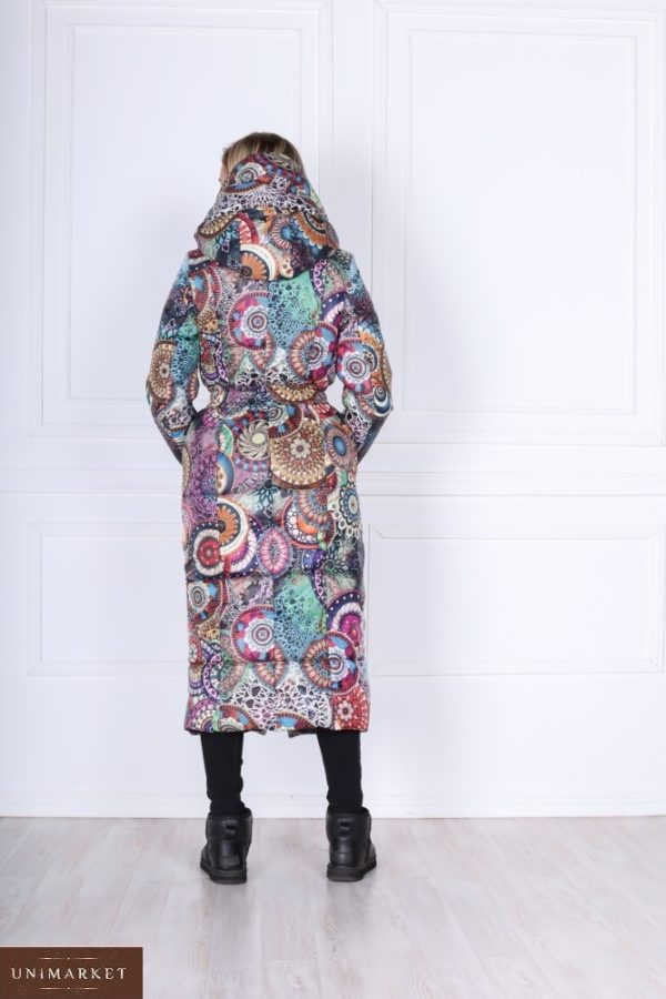 Заказать цветную теплую женскую куртку на молнии с поясом-резинкой (размер 42-48) недорого