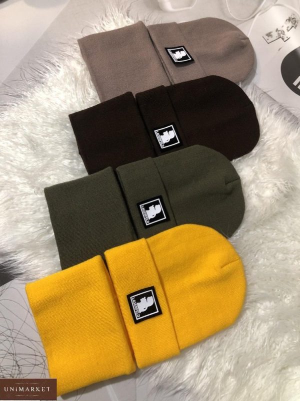 Купити жіночий і чоловічий комплект LAGERFELD різних кольорів: шапка і шарф по знижці