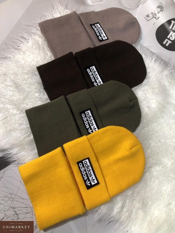 Замовити жіночий і чоловічий комплект онлайн Adidas: шапка і шарф різних кольорів