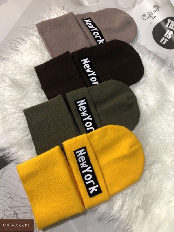 Замовити жіночий і чоловічий комплект New York: шапка і шарф по знижці різних кольорів