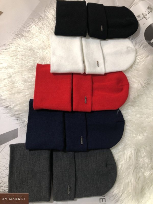 Заказать женский и мужской комплект Аrmani: шапка и шарф недорого разных цветов