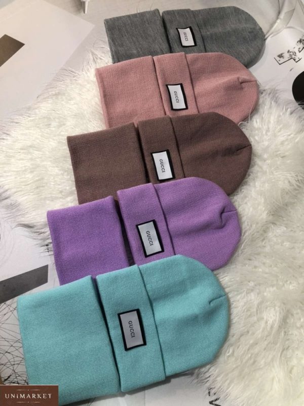 Купить онлайн женский и мужской комплект Gucci: шапка и шарф разных цветов
