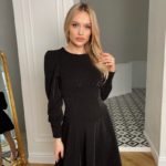 Замовити чорного кольору приталену сукню міні з люрексом (розмір 42-48) жіноче в Україні