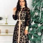 Купить беж женское элегантное платье с напылением флок (размер 42-48) в интернете