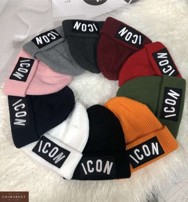 Заказать женскую теплую шапку ICON онлайн разных цветов на зиму
