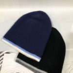 Купити синю і чорну вовняну шапку з смужками для чоловіків і жінок онлайн