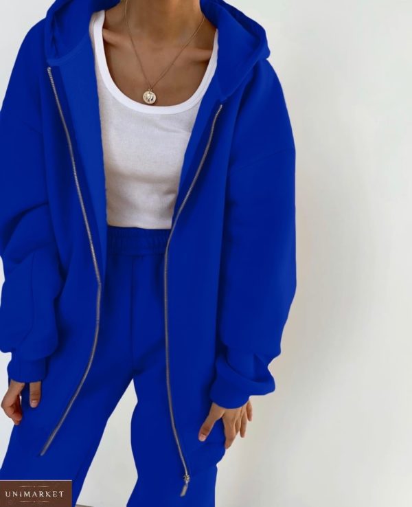 Замовити кольору електрик теплий спортивний костюм трійка з майкою жіночий онлайн